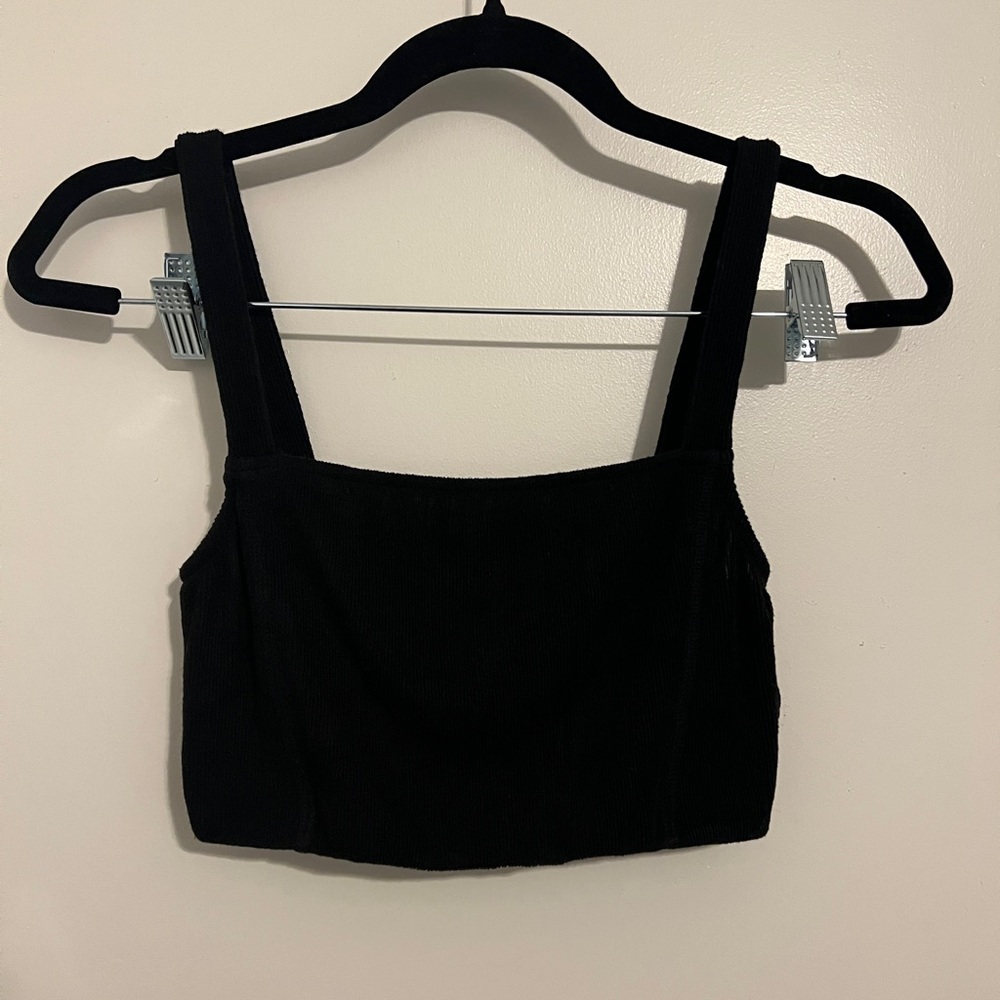 NWOT zara sleeveless black crop top